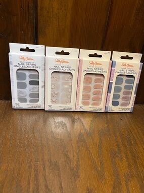 Sally Hansen Nail Strips Pack - Assorted Gray, Pink, Blue Designs - 4 packs